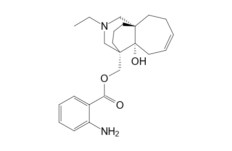 (1'S*,7'S*,8'R*)-[10-Ethyl-7-hydroxy-10-azatricyclo[6.3.3.0(1,7)]tetradec-4-en-8-yl]-methyl - 2'-Aminobenzoate