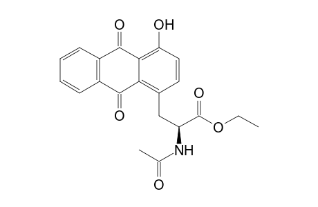 Ethyl (+)-(2S)-2-acetamido-3-(1'-hydroxyanthracene-9',10'-dion-4'-yl)propionoate