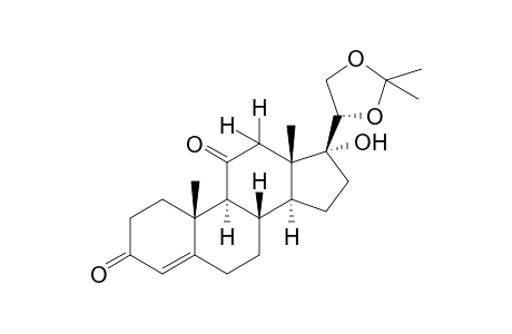 17-Hydroxy-20α,21-(isopropylidenedioxy)pregn-4-ene-3,11-dione