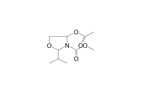 3-Oxazolidinecarboxylic acid, 4-(acetyloxy)-2-(1-methylethyl)-, methyl ester, (2R-cis)-