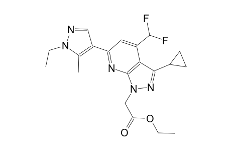1H-pyrazolo[3,4-b]pyridine-1-acetic acid, 3-cyclopropyl-4-(difluoromethyl)-6-(1-ethyl-5-methyl-1H-pyrazol-4-yl)-, ethyl ester
