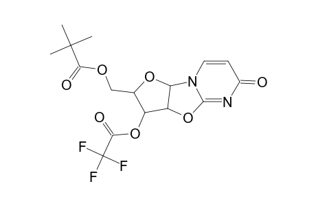 Propanoic acid, 2,2-dimethyl-, [2,3,3a,9a-tetrahydro-6-oxo-3-[(trifluoroacetyl)oxy]-6H-furo[2',3':4,5]oxazolo[3,2-a]pyrimidin-2-yl]methyl ester, [2R-(2.alpha.,3.beta.,3a.beta.,9a.beta.)]-