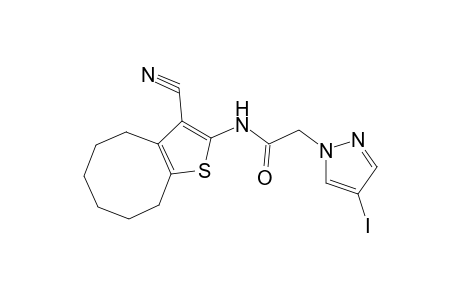 1H-Pyrazole-1-acetamide, N-(3-cyano-4,5,6,7,8,9-hexahydrocycloocta[b]thiophen-2-yl)-4-iodo-