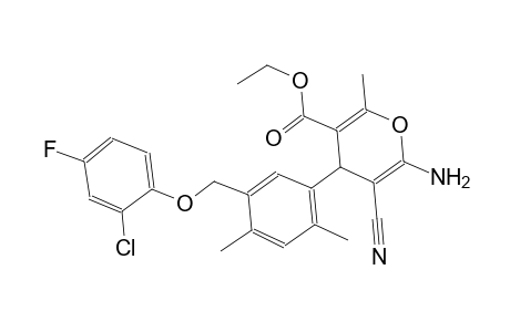 ethyl 6-amino-4-{5-[(2-chloro-4-fluorophenoxy)methyl]-2,4-dimethylphenyl}-5-cyano-2-methyl-4H-pyran-3-carboxylate