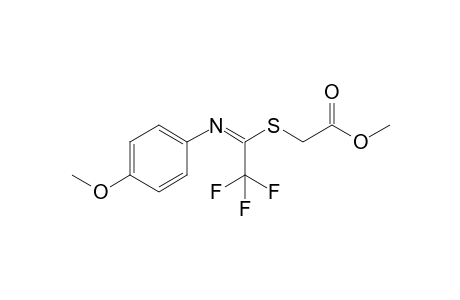 Methyl S-(1-((N-4-methoxyphenyl)imino)-2,2,2-trifluoroethyl)thioglycolate