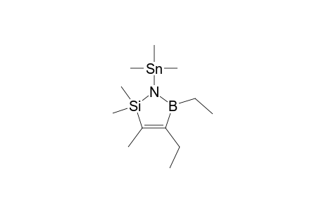 4,5-Diethyl-2,2,3-trimethyl-1-(trimethylstannyl)-2,5-dihydro-1H-1,2,5-azasilaborole