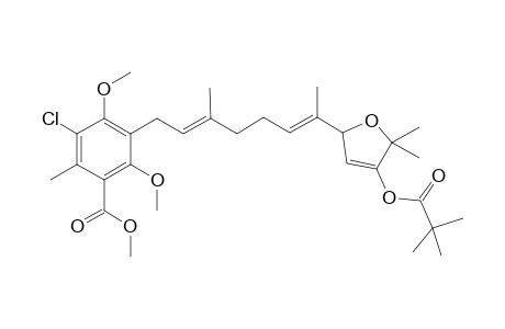 3-Chloro-5-{(2E,6E)-7-[4-(2,2-dimethyl-propionyloxy)-5,5-dimethyl-2,5-dihydro-furan-2-yl]-3-methyl-octa-2,6-dienyl}-4,6-dimethoxy-2-methyl-benzoic acid methyl ester