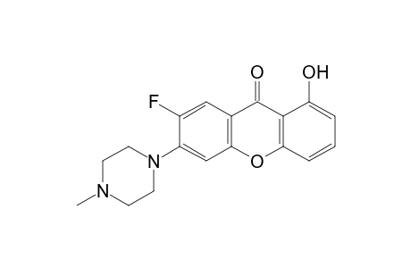 7-Fluoro-1-hydroxy-6-(4'-methyl-1'-piperazinyl)-9H-xanthen-9-one