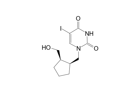 1-[[(1S,2R)-2-(hydroxymethyl)cyclopentyl]methyl]-5-iodanyl-pyrimidine-2,4-dione