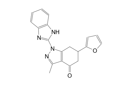 4H-indazol-4-one, 1-(1H-benzimidazol-2-yl)-6-(2-furanyl)-1,5,6,7-tetrahydro-3-methyl-