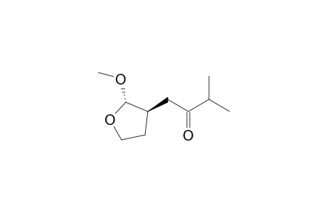 2-Butanone, 3-methyl-1-(tetrahydro-2-methoxy-3-furanyl)-, trans-