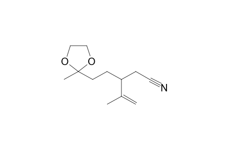 (+-)-4-Methyl-3-(3,3-ethylenedioxybutyl)pent-4-enitrile