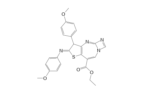 5-(Ethoxycarbonyl)-7-[(4-methoxyphenyl)imino]-8-(4-methoxyphenyl)-1,3-diazeto[1',2'-a]thieno[3,2-d][1,3]diazaepine