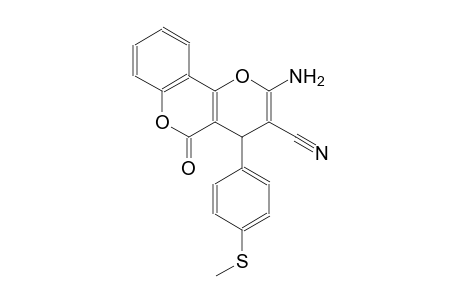4H,5H-pyrano[3,2-c][1]benzopyran-3-carbonitrile, 2-amino-4-[4-(methylthio)phenyl]-5-oxo-