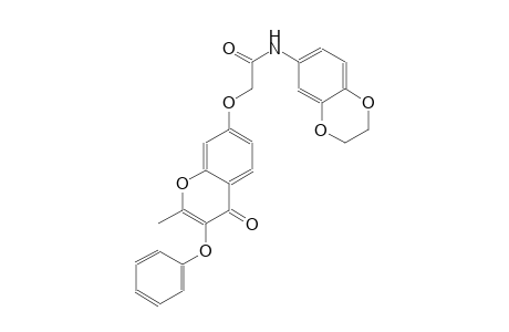 acetamide, N-(2,3-dihydro-1,4-benzodioxin-6-yl)-2-[(2-methyl-4-oxo-3-phenoxy-4H-1-benzopyran-7-yl)oxy]-