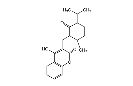 (+)-4-hydroxy-3-[(3-oxo-p-methyl-2-yl)methyl]coumarin