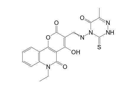 6-Ethyl-4-hydroxy-3-{[(6-methyl-5-oxo-3-thioxo-2,5-dihydro-1,2,4-triazin-4(3H)-yl)imino]methyl}-2H-pyrano[3,2-c]quinoline-2,5(6H)-dione