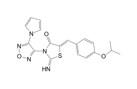 (5Z)-2-imino-5-{[4-(propan-2-yloxy)phenyl]methylidene}-3-[4-(1H-pyrrol-1-yl)-1,2,5-oxadiazol-3-yl]-1,3-thiazolidin-4-one