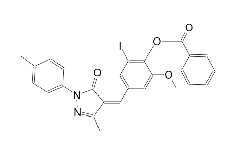 2-iodo-6-methoxy-4-{(Z)-[3-methyl-1-(4-methylphenyl)-5-oxo-1,5-dihydro-4H-pyrazol-4-ylidene]methyl}phenyl benzoate