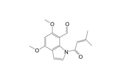 4,6-Dimethoxy-1-(3'-methyl-1'-oxobut-2'-enyl)indole-7-carbaldehyde
