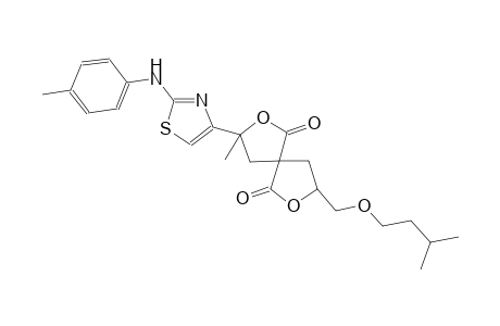 8-[(isopentyloxy)methyl]-3-methyl-3-[2-(4-toluidino)-1,3-thiazol-4-yl]-2,7-dioxaspiro[4.4]nonane-1,6-dione