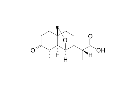 3-Oxo-6.beta.,14-epoxy-5,6.alpha.H,4,11.beta.H-eudesman-12-oic acid
