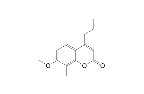 2H-1-benzopyran-2-one, 7-methoxy-8-methyl-4-propyl-