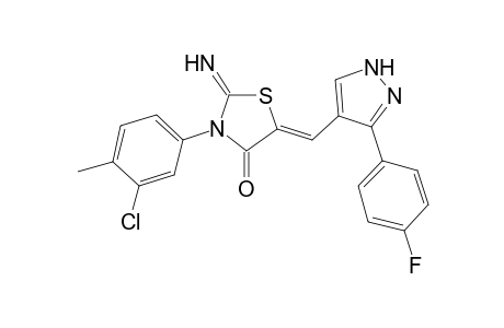 (5Z)-2-azanylidene-3-(3-chloranyl-4-methyl-phenyl)-5-[[5-(4-fluorophenyl)-1H-pyrazol-4-yl]methylidene]-1,3-thiazolidin-4-one