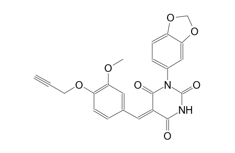 (5Z)-1-(1,3-benzodioxol-5-yl)-5-[3-methoxy-4-(2-propynyloxy)benzylidene]-2,4,6(1H,3H,5H)-pyrimidinetrione