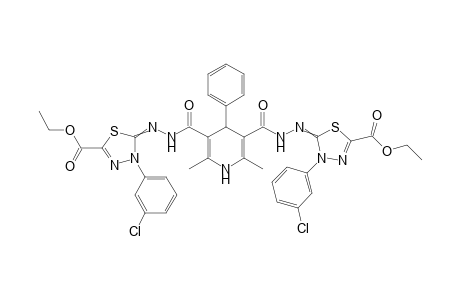 Diethyl 5,5'-((2,6-dimethyl-4-phenyl-1,4-dihydropyridine-3,5-dicarbonyl)bis(hydrazin-2-yl-1-ylidene))bis(4-(3-chlorophenyl)-4,5-dihydro-1,3,4-thiadiazole-2-carboxylate)