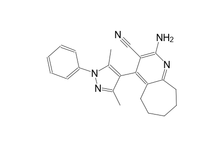 2-amino-4-(3,5-dimethyl-1-phenyl-1H-pyrazol-4-yl)-6,7,8,9-tetrahydro-5H-cyclohepta[b]pyridine-3-carbonitrile