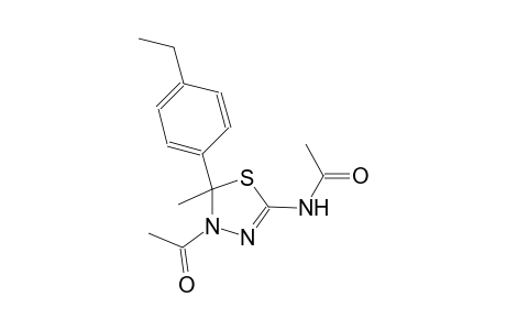 acetamide, N-[4-acetyl-5-(4-ethylphenyl)-4,5-dihydro-5-methyl-1,3,4-thiadiazol-2-yl]-