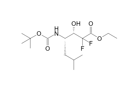 4(S)-(carboxyamino)-2,2-difluoro-3(S)-hydroxy-6-methylheptanoic acid, N-tert-butyl 1-ethyl ester