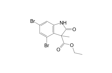 4,6-Dibromo-2-keto-3-methyl-indoline-3-carboxylic acid ethyl ester