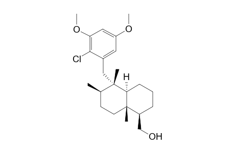 (-)-trans-Octahydro-5.alpha.-[(2-chloro-3,5-dimethoxyphenyl)methyl]-5.beta.,6.beta.,8a.beta.-trimethyl-1.beta.-(hydroxymethyl)-1(2H)-.-naphthalene