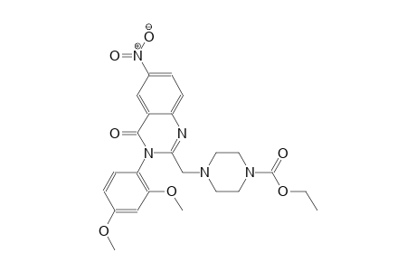 1-piperazinecarboxylic acid, 4-[[3-(2,4-dimethoxyphenyl)-3,4-dihydro-6-nitro-4-oxo-2-quinazolinyl]methyl]-, ethyl ester