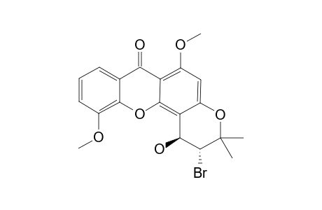 (+/-)-TRANS-2-BROMO-1,2-DIHYDRO-1-HYDROXY-6,11-DIMETHOXY-3,3-DIMETHYL-3H,7H-PYRAN-[2,3-C]-XANTHEN-7-ONE