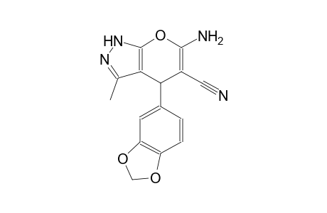 6-Amino-4-(1,3-benzodioxol-5-yl)-3-methyl-1,4-dihydropyrano[2,3-c]pyrazole-5-carbonitrile