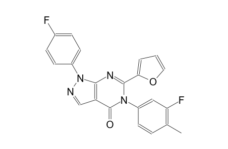 4H-pyrazolo[3,4-d]pyrimidin-4-one, 5-(3-fluoro-4-methylphenyl)-1-(4-fluorophenyl)-6-(2-furanyl)-1,5-dihydro-
