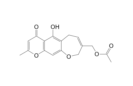 4H-Pyrano[3,2-h][1]benzoxepin-4-one, 8-[(acetyloxy)methyl]-6,9-dihydro-5-hydroxy-2-methyl-