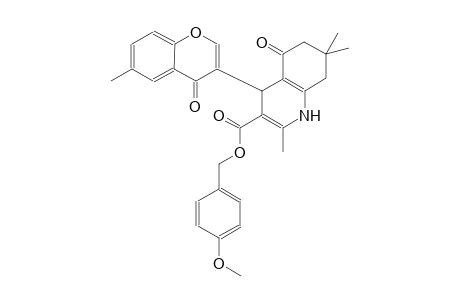 3-quinolinecarboxylic acid, 1,4,5,6,7,8-hexahydro-2,7,7-trimethyl-4-(6-methyl-4-oxo-4H-1-benzopyran-3-yl)-5-oxo-, (4-methoxyphenyl)methyl ester