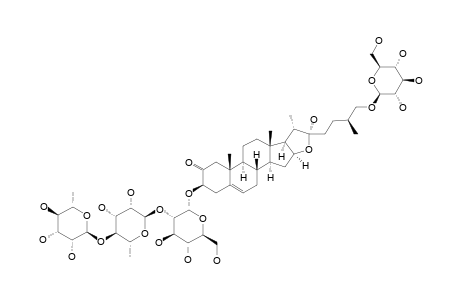 FISTULOSAPONIN_C;(25-R)-26-O-BETA-D-GLUCOPYRANOSYL-5-ENEFUROSTAN-2-ONE-3-ALPHA,22-ALPHA,26-TRIOL-3-O-ALPHA-L-RHAMNOPYRANOSYL-(1->4)