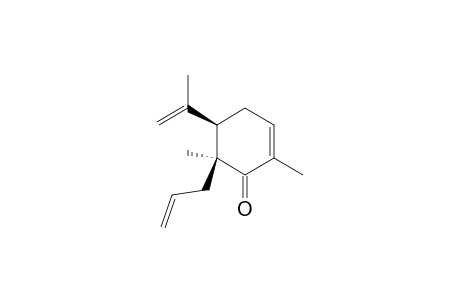 2-Cyclohexen-1-one, 2,6-dimethyl-5-(1-methylethenyl)-6-(2-propenyl)-, (5S-cis)-