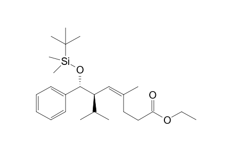 (Z)-(R)-6-[(R)-(tert-Butyl-dimethyl-silanyloxy)-phenyl-methyl]-4,7-dimethyl-oct-4-enoic acid ethyl ester