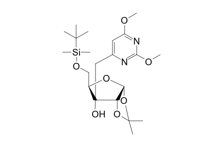 (3aR,5R)-5-(tert-Butyl-dimethyl-silanyloxymethyl)-6-(2,6-dimethoxy-pyrimidin-4-ylmethyl)-2,2-dimethyl-tetrahydro-furo[2,3-d][1,3]dioxol-6-ol
