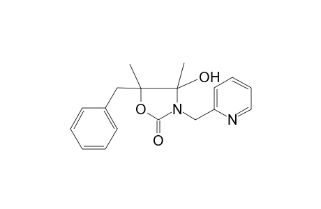 4,5-Dimethyl-4-oxidanyl-5-(phenylmethyl)-3-(pyridin-2-ylmethyl)-1,3-oxazolidin-2-one