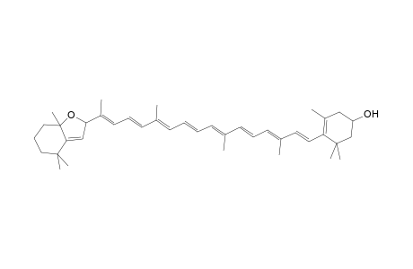 4-[(1E,3E,5E,7E,9E,11E,13E,15E)-16-(4,4,7a-Trimethyl-2,4,5,6,7,7a-hexahydro-1-benzofuran-2-yl)-3,7,12-trimethyl-1,3,5,7,9,11,13,15-heptadecaoctaenyl]-3,5,5-trimethyl-3-cyclohexen-1-ol