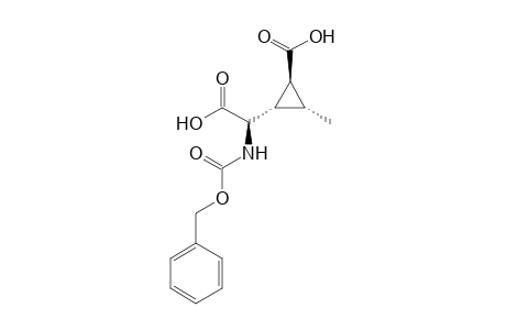 (+-)-(1S,2S,3R)-2-[(R)-1-(Benzyloxycarbonylamino)(carboxy)methyl]-3-methylcycloprpopanecarboxylic acid