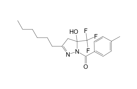 3-Hexyl-1-(4-methylbenzoyl)-5-(trifluoromethyl)-4,5-dihydro-1H-pyrazol-5-ol