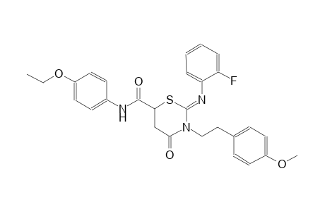 (2Z)-N-(4-ethoxyphenyl)-2-[(2-fluorophenyl)imino]-3-[2-(4-methoxyphenyl)ethyl]-4-oxotetrahydro-2H-1,3-thiazine-6-carboxamide